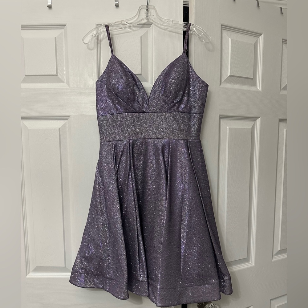 clarisse prom/ homecoming/ party dress purple sparkly